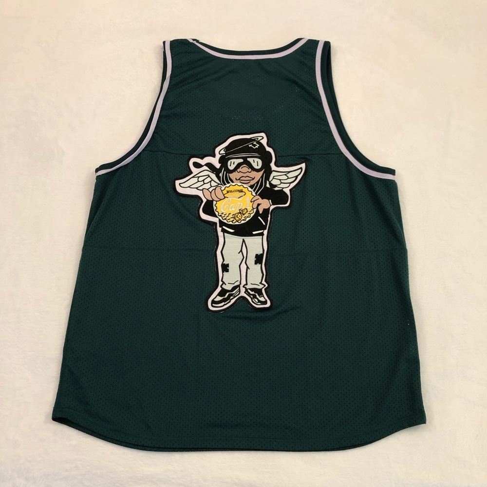 Las Vegas Winged Avaitor Kool Grains Green Divided Basketball Jersey Mens XL.